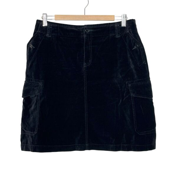 Sundance Velvet Cargo Skirt Black Womens 8 Short Boho Grunge Utility Whimsigoth - Picture 1 of 4